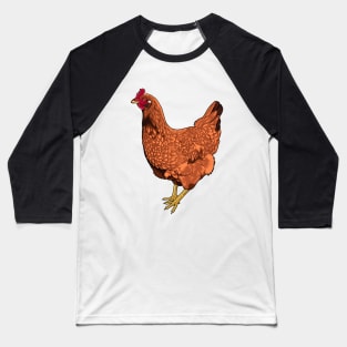 Rhode Island Red Chicken Baseball T-Shirt